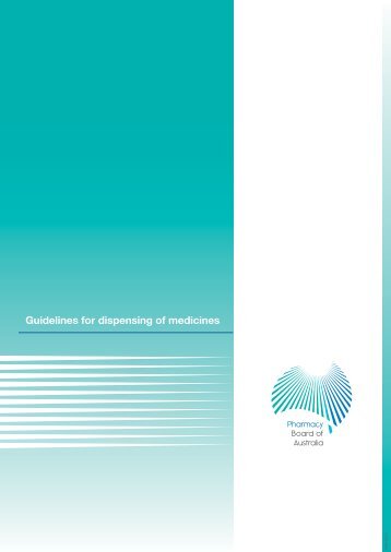 Guidelines for dispensing of medicines