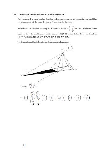 1 2) a) Berechnung des Schattens ohne die zweite ... - Amustud