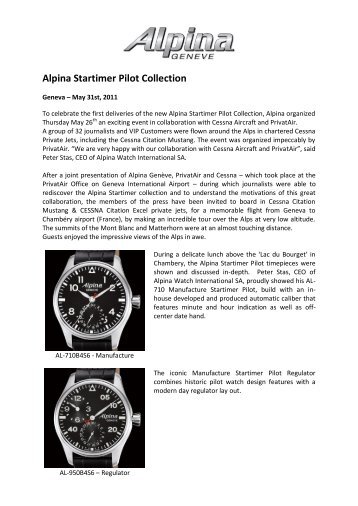 Alpina Startimer Pilot Collection - Alpina Watches