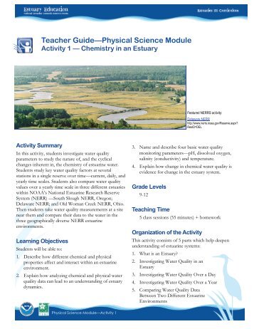 Teacher GuideâPhysical Science Module - Estuaries NOAA