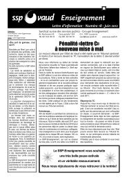 Lettre d'information du SSP Enseignement - NumÃ©ro 18 - juin 2012