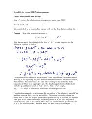 Second Order Differential Equation III: Non-Homogeneous ...