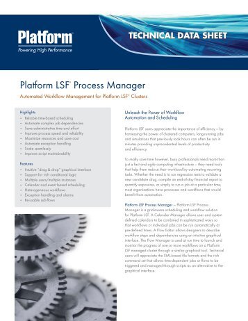 technical data sheet - Platform Computing