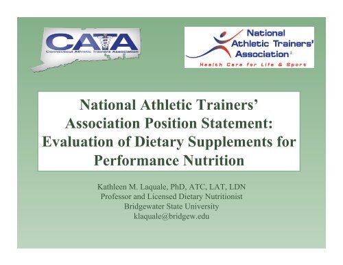 Evaluation of Dietary Supplements for Performance Nutrition - The ...