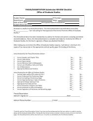 THESIS/DISSERTATION Submission REVIEW Checklist Office of ...