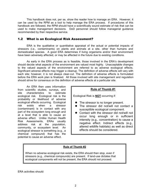 Tri-Service Remedial Project Manager's Guide for Ecological Risk ...