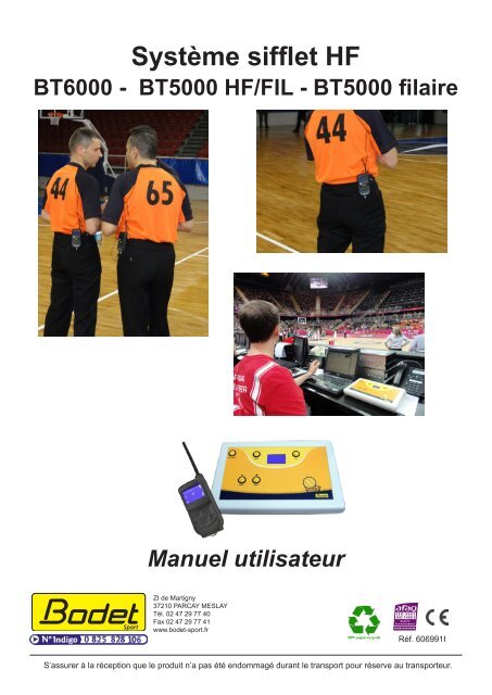 Manuel utilisateur du sifflet HF - Bodet Sport