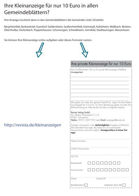 amtliches mitteilungsblatt der gemeinde oerlenbach - Revista Verlag