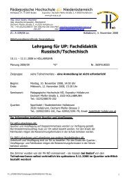 Lehrgang für UP: Fachdidaktik Russisch/Tschechisch