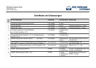 Zertifikate und Zulassungen - PPS Pipeline Systems GmbH