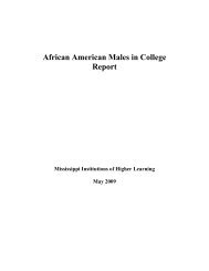 African American Males in College Report - Mississippi Board of ...