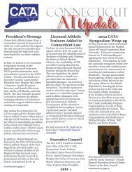 2012 Summer Newsletter - The Connecticut Athletic Trainers ...