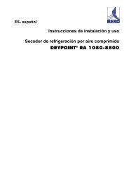 Instrucciones de instalaciÃ³n y uso Secador de refrigeraciÃ³n por aire ...