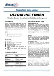 technical data sheet ULTRAFINE FINISH - Bostik Hong Kong Limited