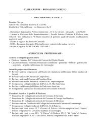 curriculum - bonaldo giorgio - Unione dei Comuni del Medio Brenta