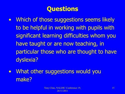 EAL learners and dyslexia - NALDIC