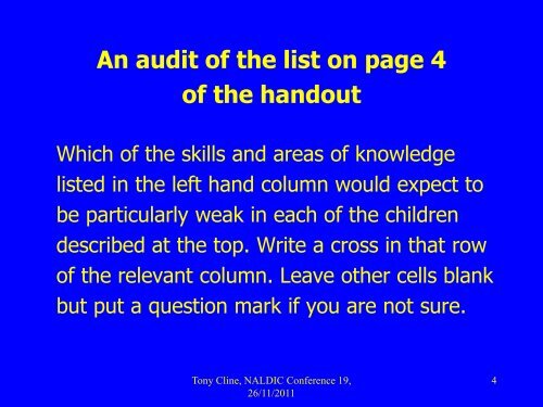 EAL learners and dyslexia - NALDIC