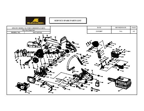 McCulloch MCC1635AK Chainsaw - Barrett Small Engine