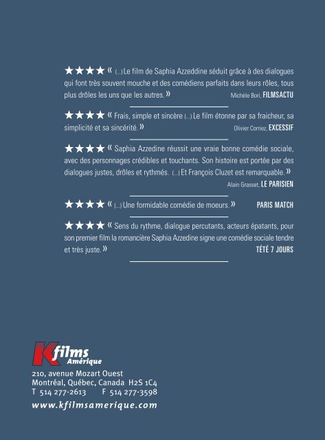 TÃ©lÃ©chargez en format PDF (746 Ko) - K-Films AmÃ©rique