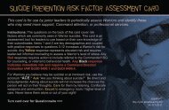 Suicide Prevention Risk Factor Assessment Card - U.S. Army Public ...