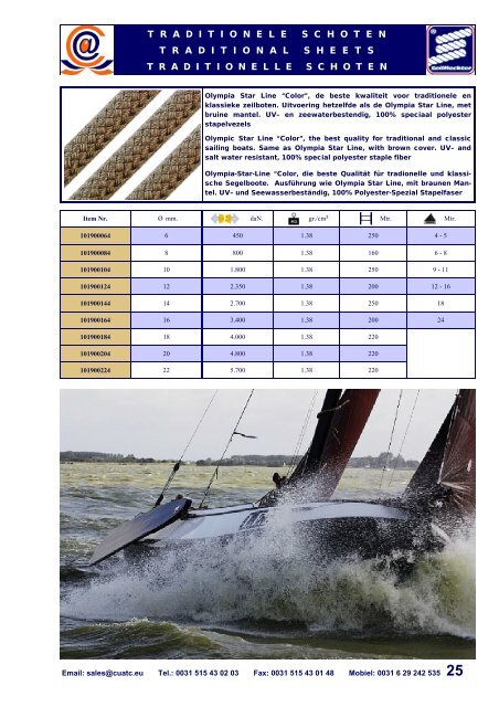 Private Yachting Special Products The Yachting Ropes to ... - cuatc.eu