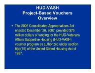 HUD-VASH Project-Based Vouchers Overview