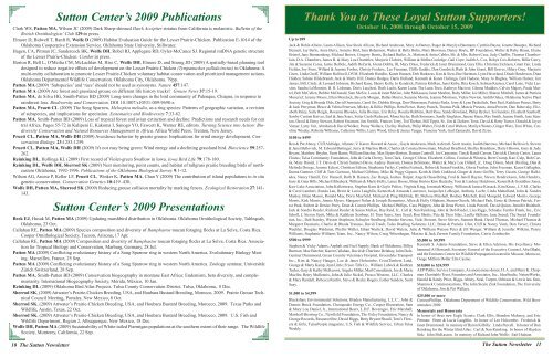 Winter 2008 Newsletter - George Miksch Sutton Avian Research ...