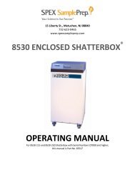 8530 Shatterbox Manual 100713 abridged - SPEX SamplePrep