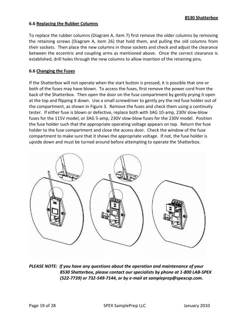 8530 Shatterbox Manual 100713 abridged - SPEX SamplePrep