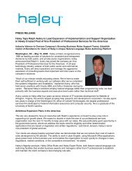 Haley Names Ralph Aubry Vice President of Professional Services