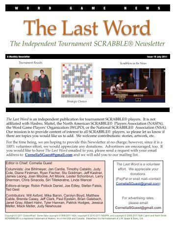 TLW July 2011 - The Last Word Newsletter