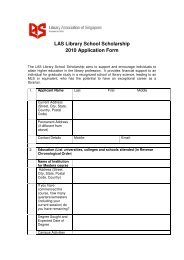 Application Form - Library Association of Singapore