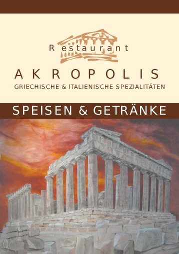 Speisekarte Akropolis - Restaurant Akropolis