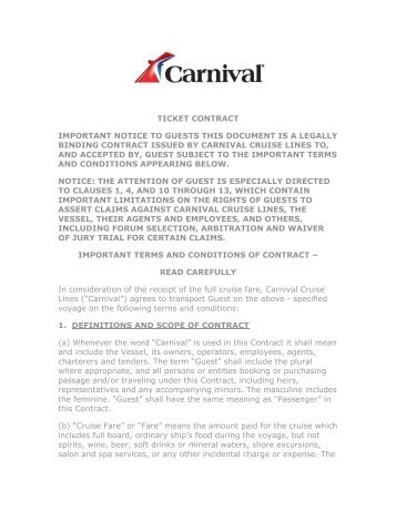 ticket contract important notice to guests this document is a legally ...