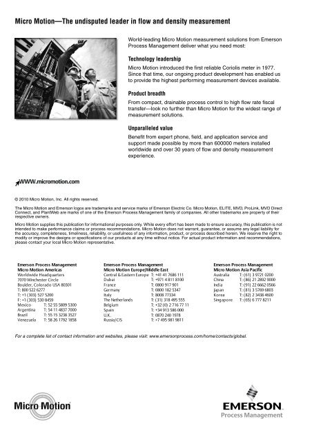 Micro Motion® 7829 Visconic Viscosity Meter