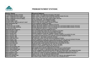 PREMIUM PAYMENT STATIONS - MMM