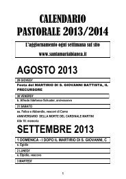 Calendario Pastorale Parrocchiale - Santa Maria Bianca della ...