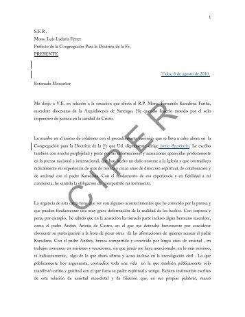 carta de Horacio Valenzuela - CIPER Chile