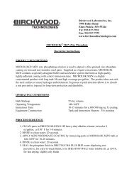 Operating Instructions - Birchwood Technologies