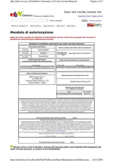 Mandato di autorizzazione - Cheapnet