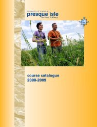 Course Catalogue 2008-2009 - University of Maine at Presque Isle