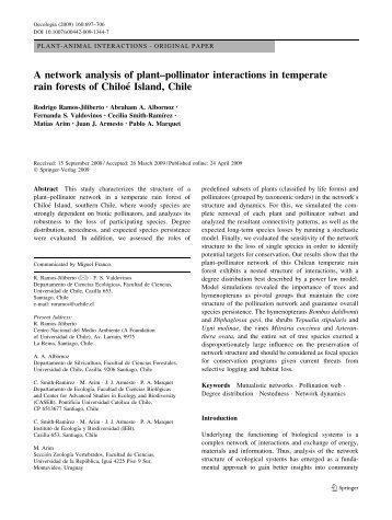 A network analysis of plant–pollinator interactions in temperate rain ...