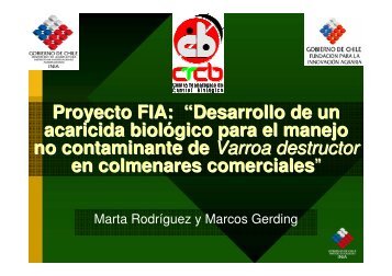 Proyecto FIA: “Desarrollo de un acaricida biológico para el manejo ...