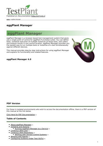 eggPlant Manager - Documentation - TestPlant