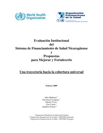 Evaluación Institucional del Sistema de Financiamiento de Salud ...