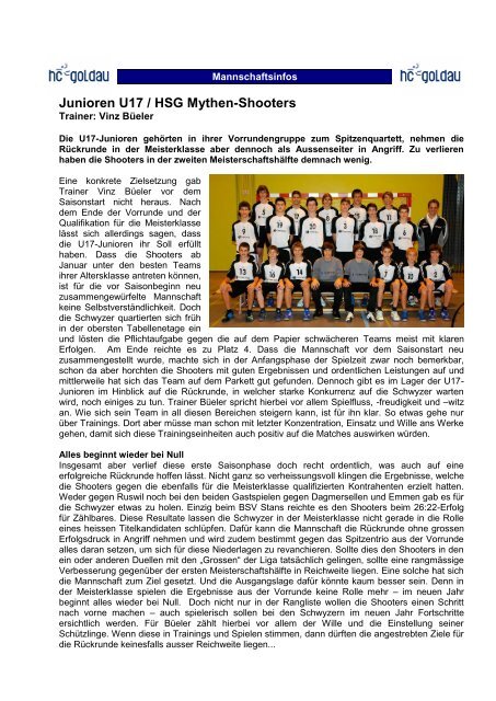 Zum Infoflash - Handballclub Goldau