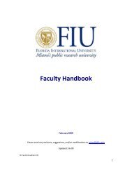 Faculty Handbook - Academic Affairs - Florida International University