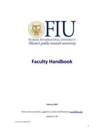 Faculty Handbook - Academic Affairs - Florida International University