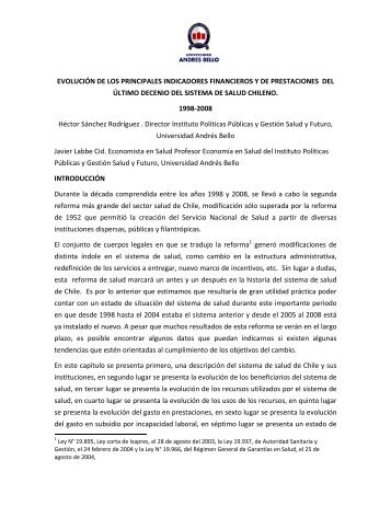 Informe sistema salud chileno 1998-2008 Final - Noticias ...