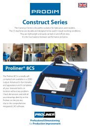 Download Proliner 8CS series spec sheet - Prodim